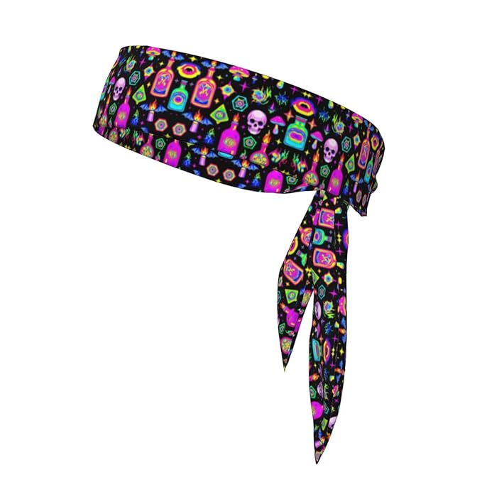 Boys Girls Goth Gothic Skull Mushroom Magic Witch Witchy Sports Sweat Band Multi Style Lovely Head Ribbon Headdress for Sports Athletic Spa