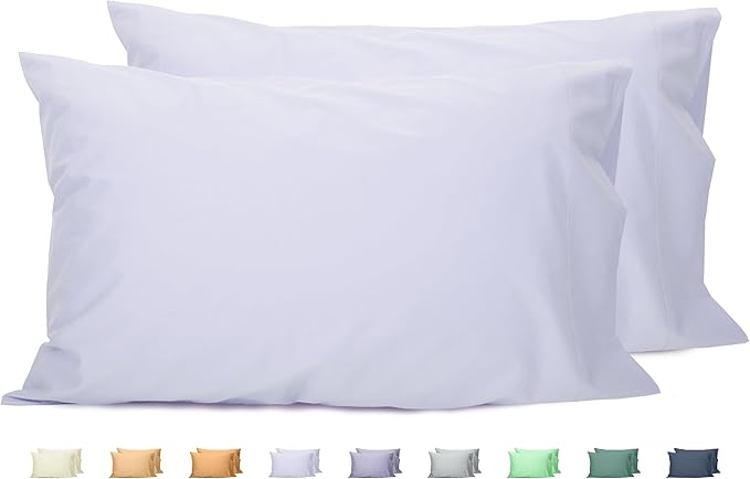 Sunflower Queen Pillowcases Set of 2, 100% Cotton Queen Size Pillow Cases 2, 20×30 inches Gloaming Purple, Soft and Breathable