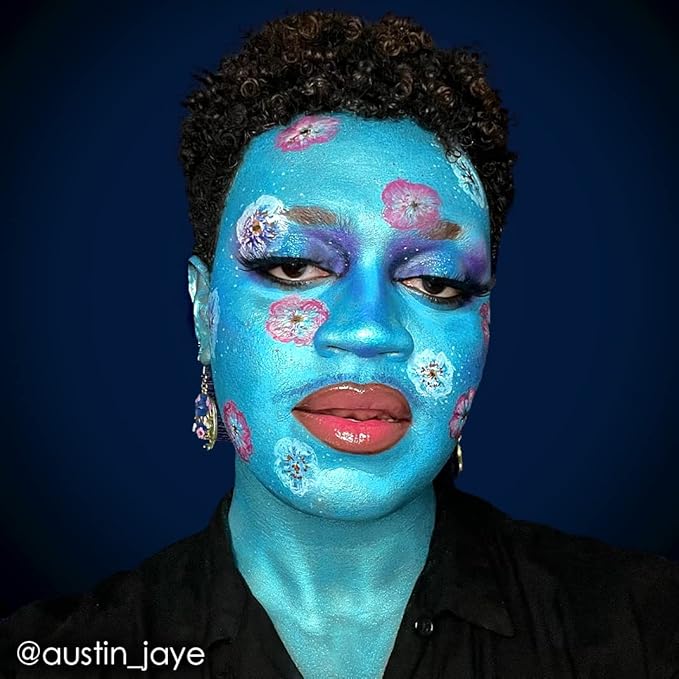 Mehron Makeup Paradise Makeup AQ Refill Size | Stage & Screen, Face & Body Painting, Cosplay, Halloween | Water Activated Face Paint, Body Paint, Cosplay Makeup .25 oz (7 ml) (Metallic Light Blue)