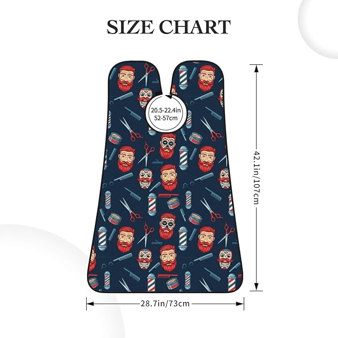 Waterproof Grooming Apron, Non-Stick Beard Bib with Suction Cups, for Vintage Barber Shop Tools