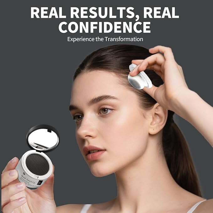 Hairline Powder 24H Stain-Proof, Root Touch Up Hair Color for Gray Coverage,Bald Spot Concealing Hair Shadow Powder for Women & Men,Natural-Looking (Medium Brown)