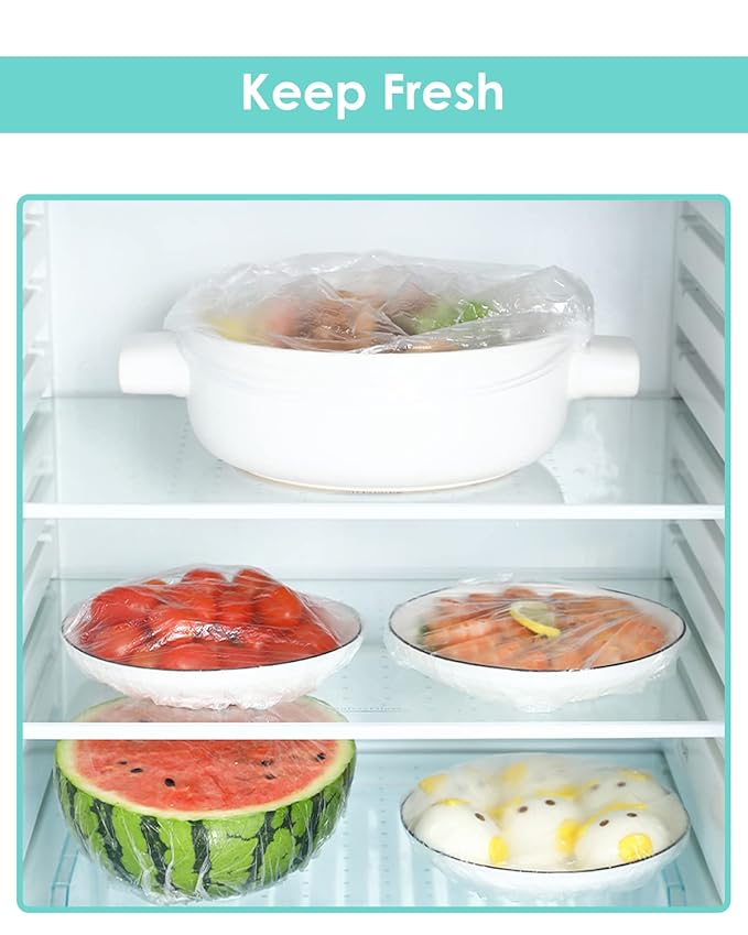 Auban Disposable Shower Caps, Plastic Clear Hair Cap