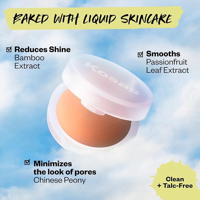 Kosas Cloud Set Face Setting Powder | Smoothing Shine Control, Soft, Sheer Setting Translucent Makeup Finish, Portable & Long-Lasting (Sheer Tan)