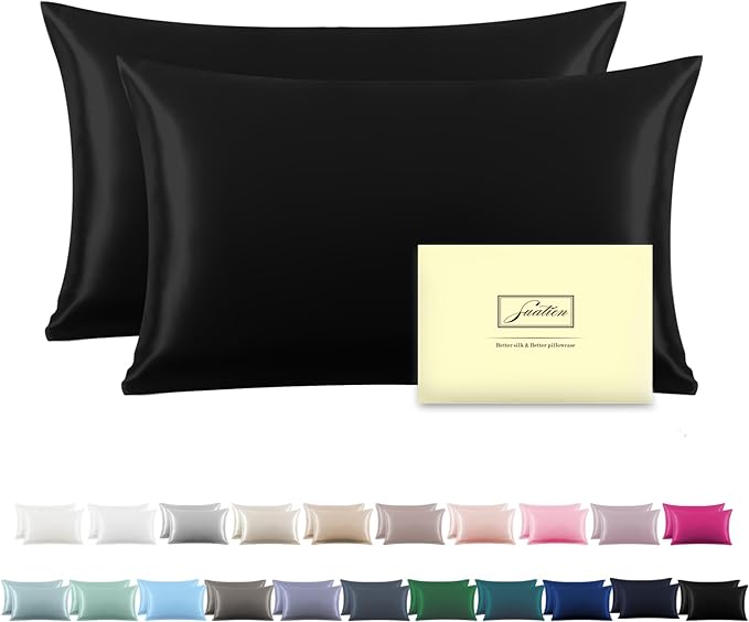 Silk Pillowcase for Hair and Skin,Soft,Breathable and Sliky 100% Silk Pillowcases King Set of 2,Both Sides Natural Mulberry Silk Pillow Cases with Hidden Zipper(King Size 20"X 36",2pcs)