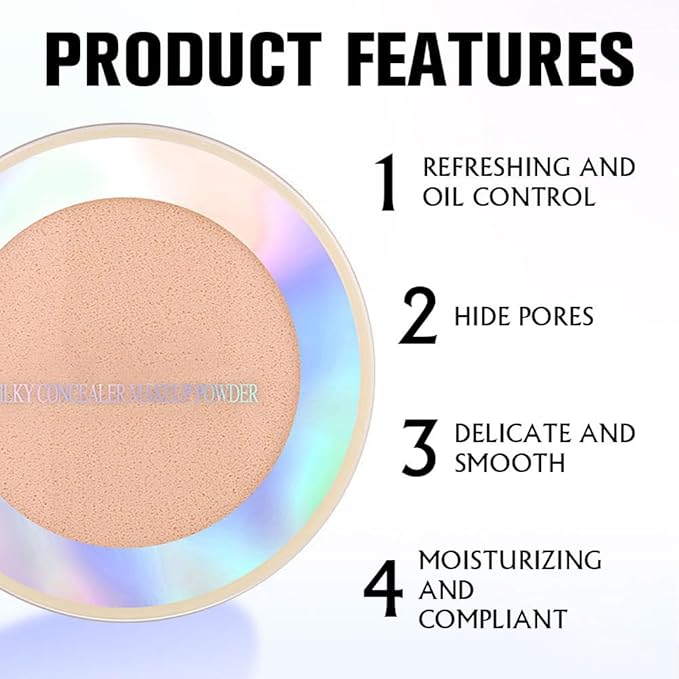 Oil Control Face Pressed Powder, Ultra-Fine Lightweight Face Powder, Soft-focus Matte Finish, Sheer Coverage, Lasting Oil Control, Natural (03#)