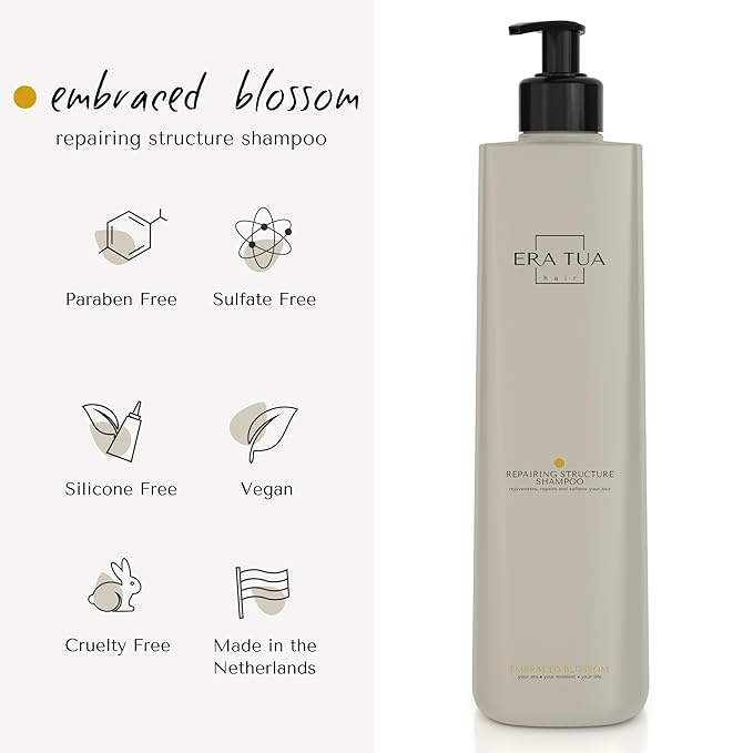 Embraced Blossom Repairing Shampoo & Conditioner | Dutch Made & Formulated Repairing Duo for Damaged Hair | Sweet Scent of Neroli, Orange Blossom & Jasmine 750ml