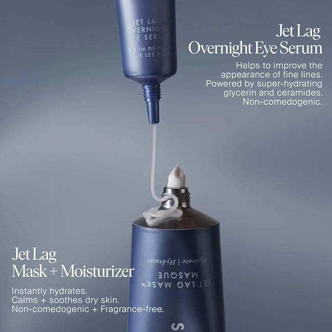 Summer Fridays Jet Lag Mask Mini - Hydrating Face Moisturizer + Mask - Enriched with Hyaluronic Acid, Niacinamide, Glycerin + Antioxidants Helps Nourish Skin for a Renewed + Radiant Complexion (1 Oz)