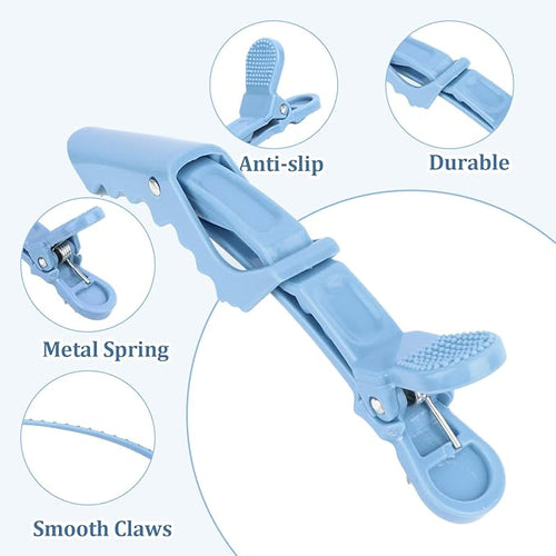 30 Pack Blue Alligator Hair Clips for Styling Sectioning Large Salon Pro Hair Clips for Barber Hair Coloring, Cutting, Sectioning Big Gator Clips Hair Styling Accessories for Women Men