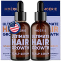 MOERIE Ultimate Hair Growth Serum for Natural Hair Regrowth & Thickening - Anti Thinning & Hair Loss Treatment for Women - Rapid Hair Growth Products - Scalp Oil Alternative - 1.69 fl oz, 2 pack