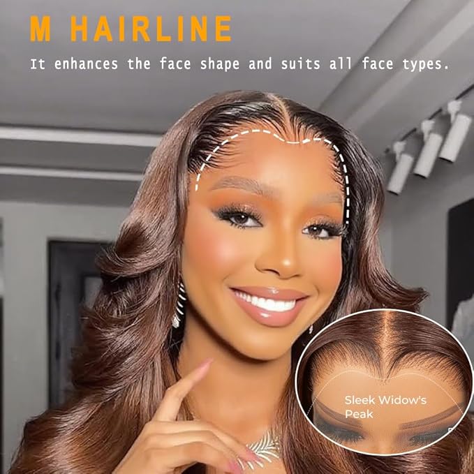 24 Inch Chocolate Brown Lace Front Wig Human Hair 13x6 Hd Lace Front Wigs Human Hair Body Wave Frontal Wigs Human Hair Pre Plucked 200 Density Brown Wig for Women