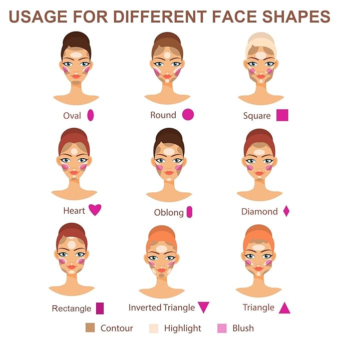 3 Colors Cream Contour Stick, Shades with Highlighter Stick,Blush Stick and Bronzer Contour Stick for Sculpt the Cheeks,Long Lasting,Waterproof,Matte & Dewy Finish for Women (LIGHT(1+3+4))