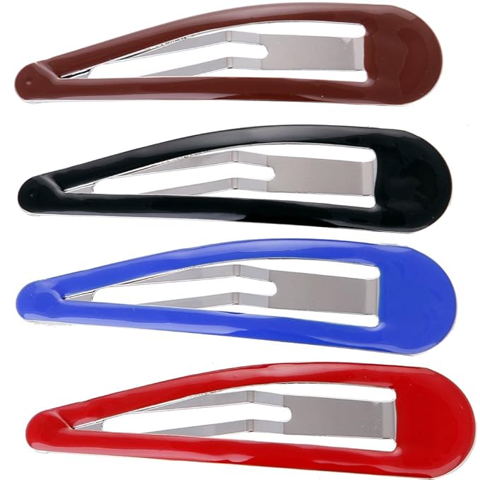 LONEEDY Pack of 10 Large Metal Stoving Varnish Hair Snap Clips,3.5 inch Long No-slip Hair Clips Barrettes For Women and Girls