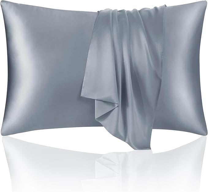 ECOSA Luxurious 30 Momme 100% Mulberry Silk Pillowcase (50x70cm) – 6A Grade Charmeuse Weave, Oeko-TEX® Certified – Frizz-Free Hair & Wrinkle-Free Skin (Sky Blue)