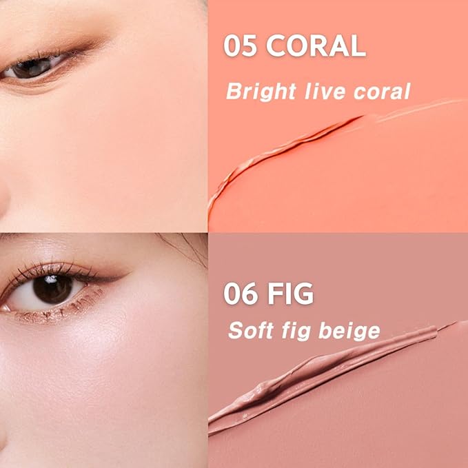 BBIA Ready To Wear Downy Cheek Cream Blush 8 Color - Creamy Blendable & Buildable Blush Dewy Texture & Matte Finish High Pigment Longlasting Lightweight Natural Face Makeup, 0.12oz (07 DOWNY ANGEL)