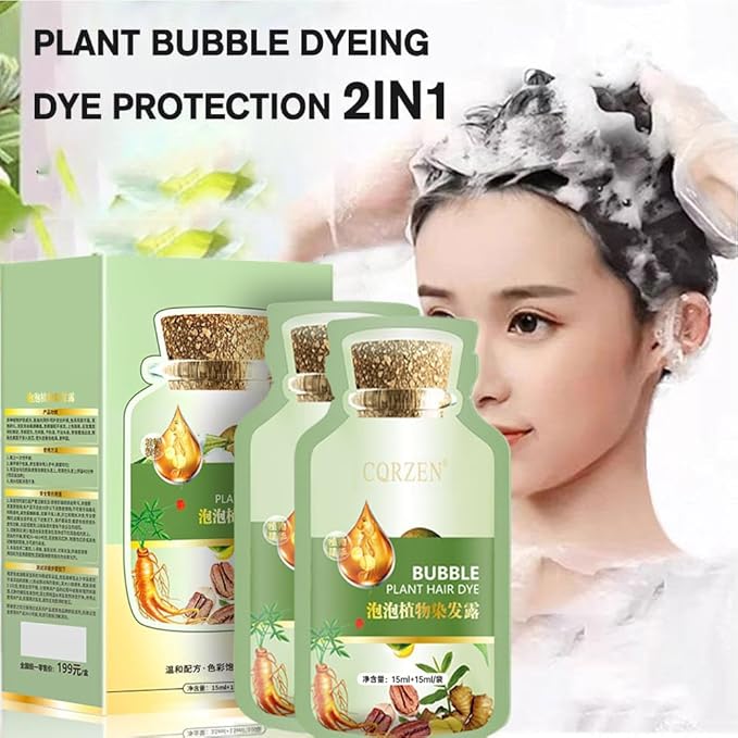 HUANG YI Natural Plant Hair Dye, New Botanical Bubble Hair Dye 30ml 10Packs/Box, Pure Plant Extract for Grey Hair Color Bubble Dye, New Botanical Bubble Hair Shampoo(Coffee)