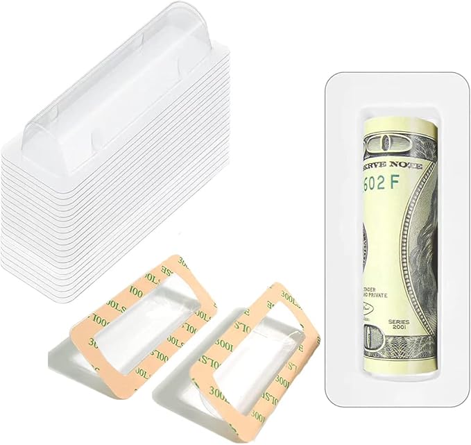 WESAPPINC Clear Chapstick Pouch Plastic Lip Balm Pouches for Gift Cards & Money Cards,Lip Balm Plastic Cover with Adhesive (100PACK)