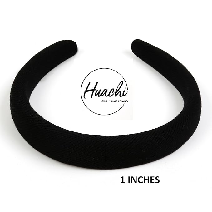 Huachi Headbands for Women Non Slip Trendy Headbands for Women’s Hair Thin Padded Headband for Girls, Cute Head Bands Elastic Hair Bands for Women Fashion Accessories 5PCS