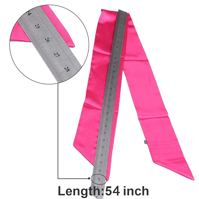 XTREND Women's Satin Edge Scarves for Hair Laying Scarf for Lace Wig Non Slip Wrap Wigs Grip Band for Yoga, Makeup, Facial, Sport, Satin Scarf for Natural Hair (1 pc, Pink#)