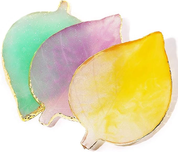 1 Pcs Leaf Resin Nail Art Palette Painting Makeup Palette Tray Cosmetic Nail Gel Polish Colors Mixing Pallet Yellow