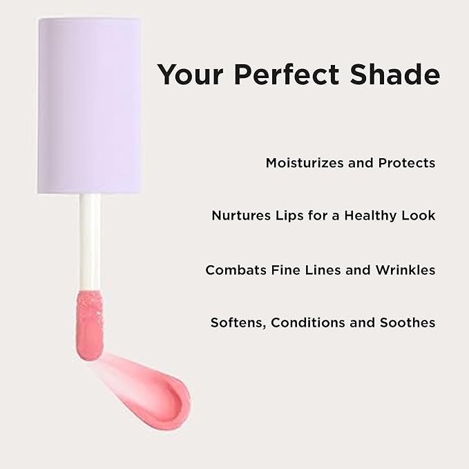 Côte Beauty The Necessity Peptide Lip Shine in Lyla - Plumping Coral Lip Gloss with Hyaluronic Acid, Shea Butter & Jojoba Oil - Non-Sticky, Long-Lasting Hydrating Formula