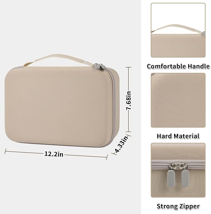 Case for Shark HD331&HD112BRN Hair Blow Dryer HyperAIR Fast 2-in-1, Blow Dryer Storage Bag for Concentrator and Styling Attachments and Rotatable Hot Air Brush Accessories, Box Only (Stone)