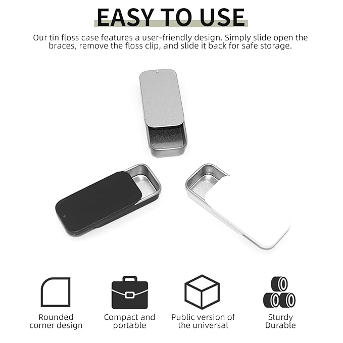 Lip Balm Tins Slide Top Tin Containers for Lip Balm Crafts Storage Kit - 0.25oz 3 Pack (WHITE)