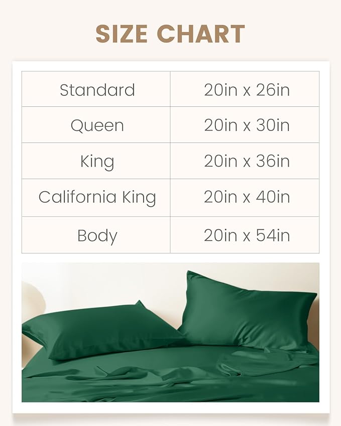 THXSILK 100% Mulberry Silk Pillowcase for Hair and Skin Health, Hidden Zipper, 6A+ Silk Both Sides Smooth, Breathable and Natural, Sleep Pillow Case (Standard 20"x26", Emerald Green)