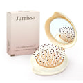 Folding Hair Brush with Mirror for Women Men and Kids，Portable Compact Hair Brush for Purse Pocket Bags, Travel Size Foldable brush with Case, Easy to Carry(Beige)