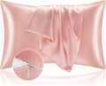 BEDELITE Satin Pillowcase with Zipper, Coral King Size Pillow Cases Set of 2, Super Soft and Cooling Similar to Silk Pillow Cases, Gift for Women Men(20x36 Inches)
