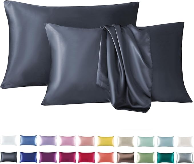 Tyfitb Satin Pillowcase Set for Hair & Skin Care – Cooling, Hypoallergenic, Anti-Frizz, Wrinkle-Free – Soft, Luxurious Pillowcases with Envelope Closure – 2-Pack, King Size 20x36, Gift-Ready