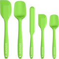 Barsone 5-Piece Silicone Spatula Set（ Heat Resistant 446°F Food Grade BPA Free, Nonstick Cookware Safe Dishwasher Safe Kitchen Tools for Baking, Cooking, Stirring, Green）