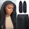 Invisi Edge Clip In Hair Extensions Human Hair 2 Pack 240g 16pcs Kinky Straight Invisible Clip Ins For Women Full Head Injected Clip Ins Remy Human Hair Extensions Natural Color 14inch