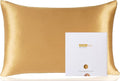 ZIMASILK 100% Pure Mulberry Silk Pillowcase for Hair and Skin Health,Soft and Smooth,Both Sides Premium Grade 6A Silk,600 Thread Count,with Hidden Zipper,1pc (Queen 20''x30'',Golden)