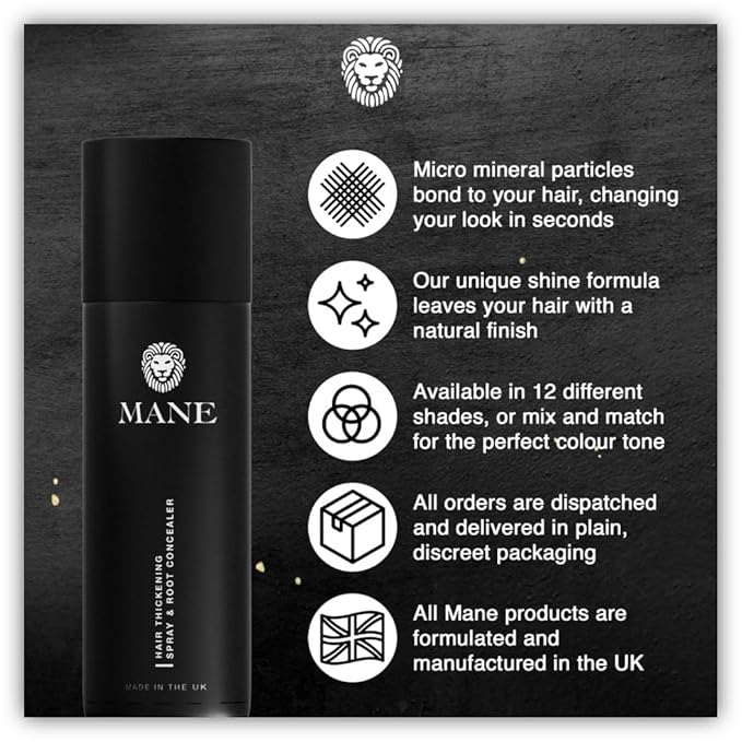 Hair Thickening Fiber Spray by Mane (200 ml, Silver)
