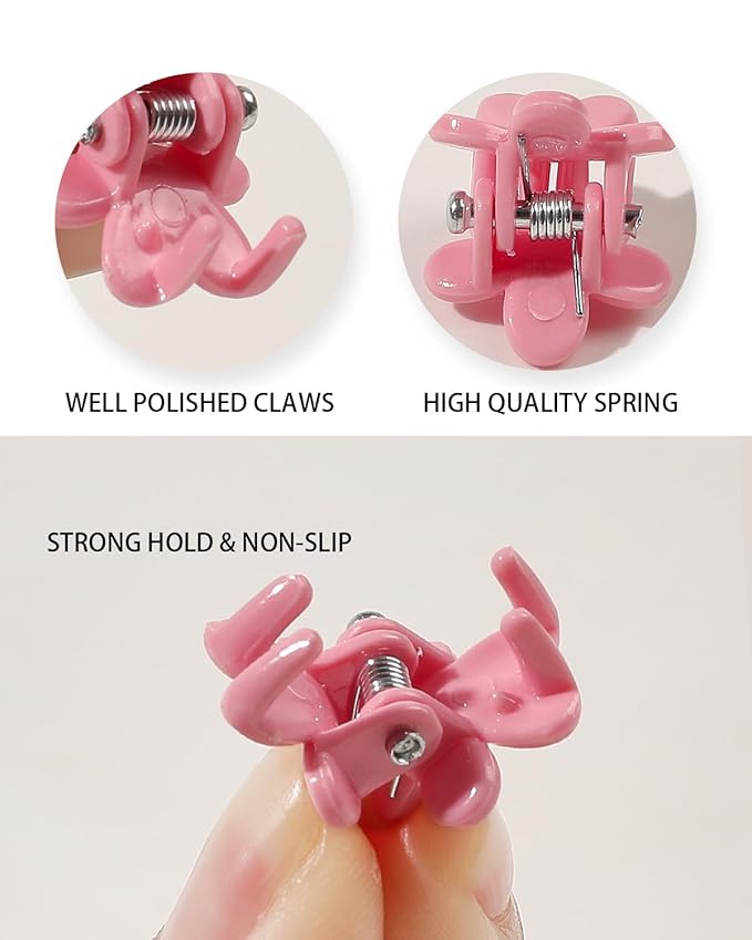 100 Pack Mini Flower Hair Clips for Girls, Toddlers, and Babies – Small Claw Clips for Thin Hair, Non-Slip & Durable Plastic, Random Colors – Cute Hair Accessories for Kids & Women