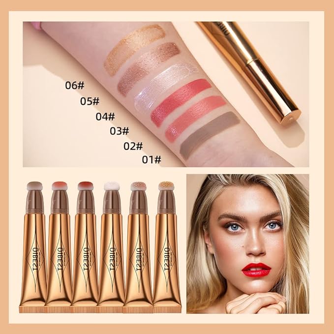 MEICOLY Contour Beauty Wand,Liquid Blush Stick Bronzer Cream with Applicator,Long Lasting Silky Smooth Blendable Contour Highlighter Wand,Cruelty Free,Contour +Blush,2PCS