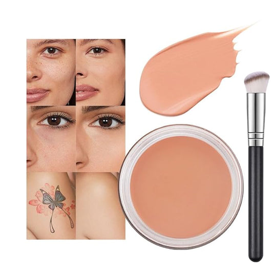 Kaely Pot Concealer Full Coverage Set,under Eye Brightener Concealer for Conceals Dark Circles,Waterproof Foundation Face Makeup Brush Kit,Color Correcting Concealer,Eye Ring corrector de ojeras 05