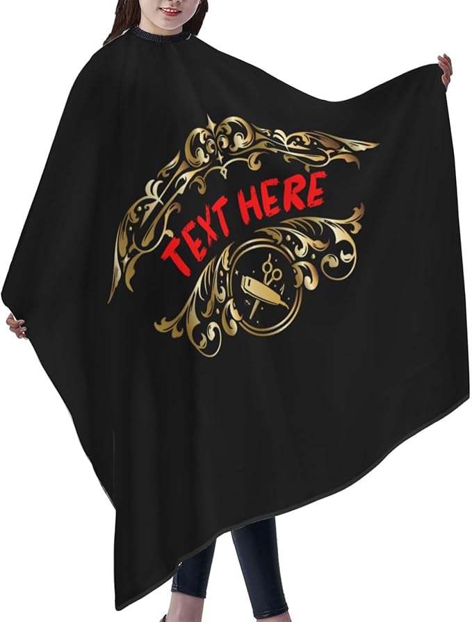 Custom Barber Cape for Men Personalized Professional Hair Cutting Cape with Text for Home Salon Barbershop