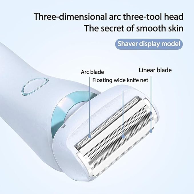 Dusk Razor for Women,Dusk Glide Pro 3.0 Razor - Bikini Portable Legs Body,2 in 1 Waterproof Electric Razors,Wet & Dry, Painless Hair Removal, Removable Head (Blue)