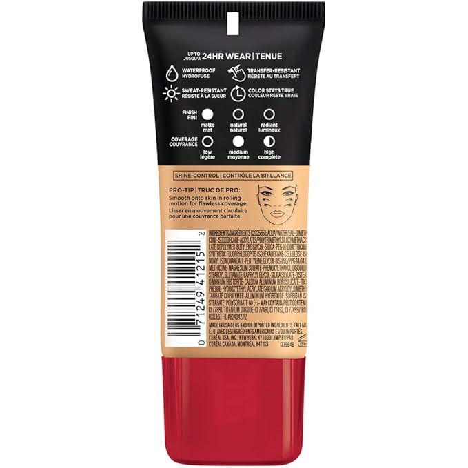 L'Oreal Paris Cosmetics Makeup Infallible Pro-Matte Liquid Longwear Foundation, Sand, 1 fl oz