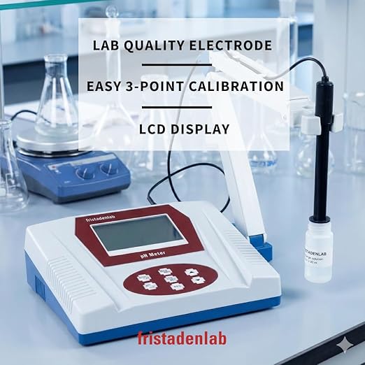 Fristaden Lab Benchtop pH Meter | USA Company | (Upgraded Glass Lab Electrode - 6501)