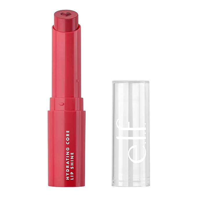 e.l.f. Hydrating Core Lip Shine, Conditioning & Nourishing Lip Balm, Sheer Color Tinted Lip Moisturizer, Lovely, 0.09 Oz