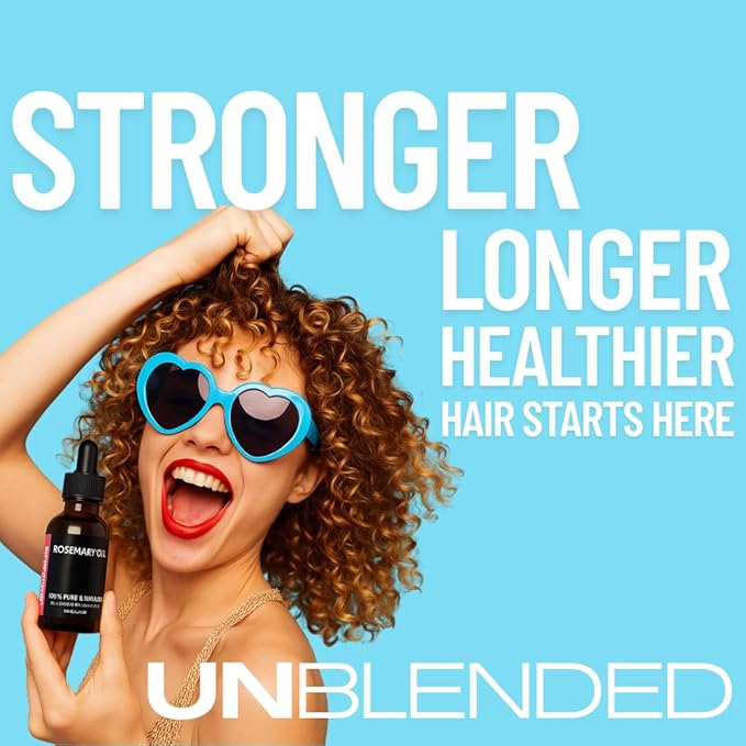 UNBLENDED Rosemary Oil 100% Pure & Natural – For Hair Growth, Scalp Care & Skin – 60ml / 2oz
