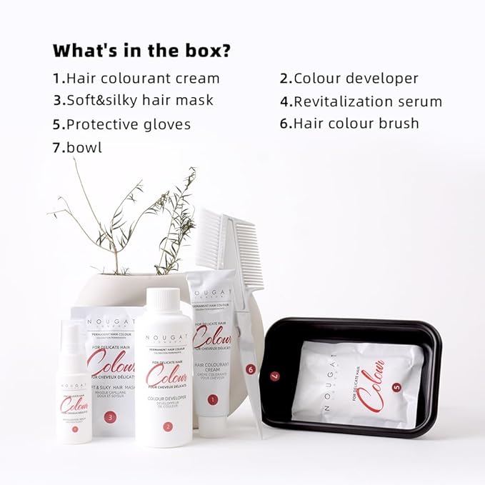 NOUGAT Natural Blonde Permanent Hair Color Kit - 100% Gray Coverage, Ammonia Free & PPD Free for Sensitive Scalp - 3-in-1 Color, Repair & Nourish System with Anti-Aging Hair Mask & Essence