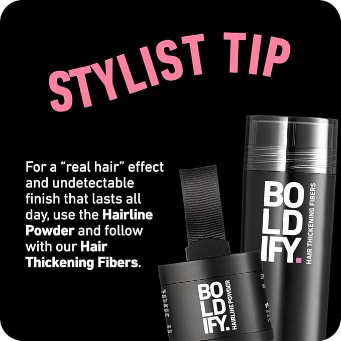 BOLDIFY Hairline Powder - Root Touch Up Hair Color for Gray Coverage - Bald Spot Concealing Hair Powder for Women & Men - 24-Hour Stain-Proof - Gray