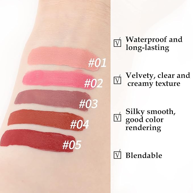 Boobeen Liquid Blush Velvet Cream Blush Makeup Matte Soft Gel Face Blush Makeup for Cheeks, Lightweight Blendable Liquid Blush Stick, Long-lasting Smooth Natural Blush Color