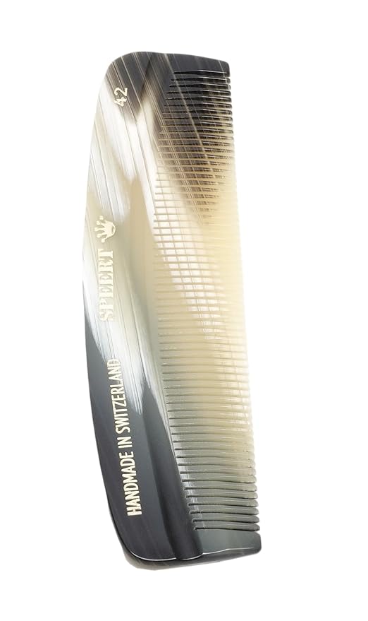 42 Horn-Inspired Hair Comb, Beige Grey, Women/Men, Small/Large, All Hair Types