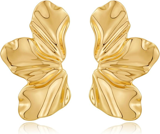 CLASSYZINT Gold/White/Red/Black Flower Stud Earrings For Women
