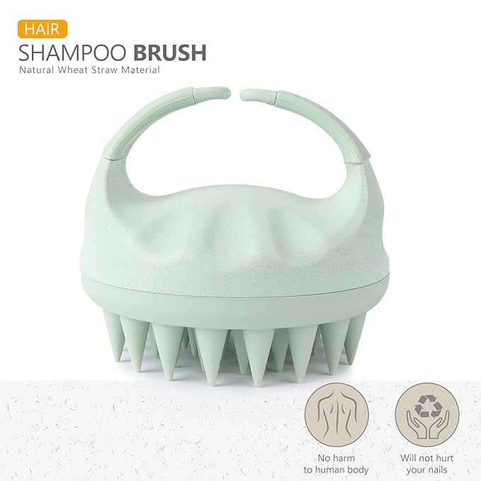 Sndyi 2 Pcs Scalp Massager Shampoo Brush, Scalp Scrubber with Soft Silicone Bristles, Scalp Exfoliator for Dandruff Removal, Scalp Massager for Hair Growth, Wet Dry Hair Brush for Scalp Care