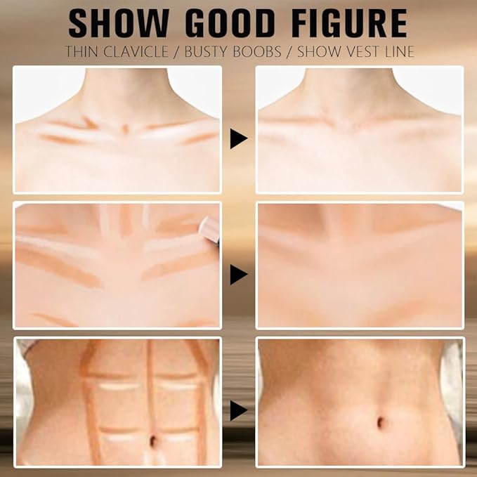 2Pcs 2in1 Cream Contour Highlighter Stick, Dual-Ended Highlighter Makeup Contour Stick, Contour Stick Dual Ended For Face Body Makeup,Long Lasting Waterproof for All Skin Tones (02+04)